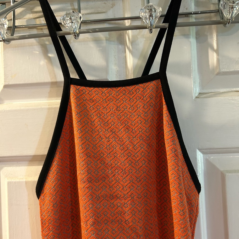 Zara Orange Maxi Dress with Black Trim - Picture 2 of 3
